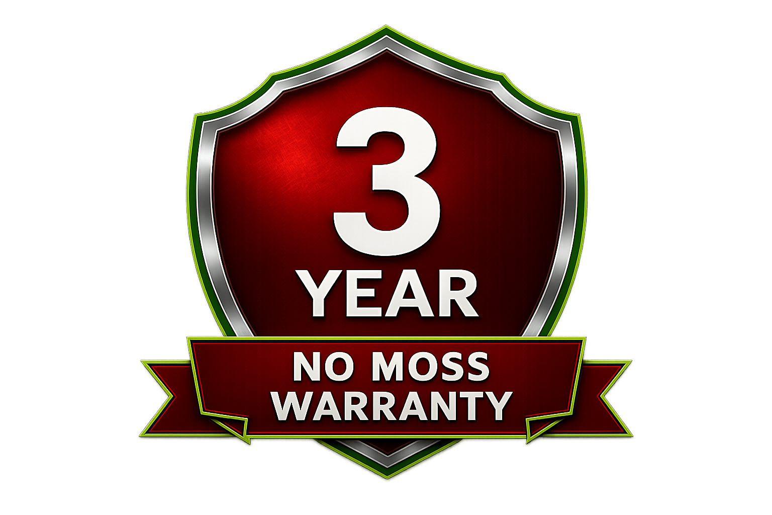 3-year no moss warranty badge