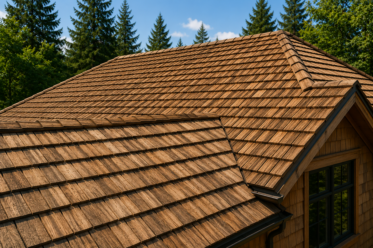 Cedar shake roof