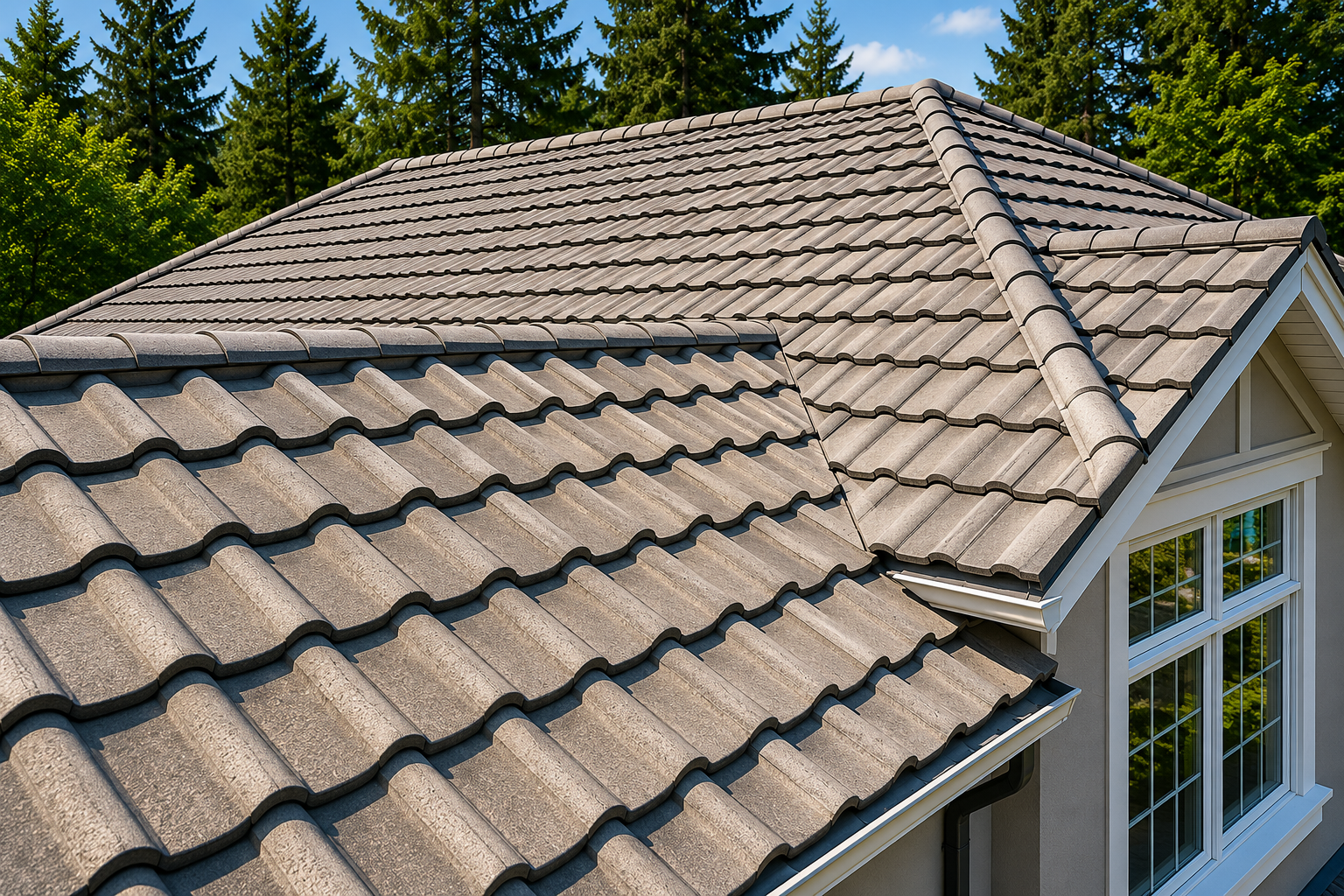 Concrete tile roof
